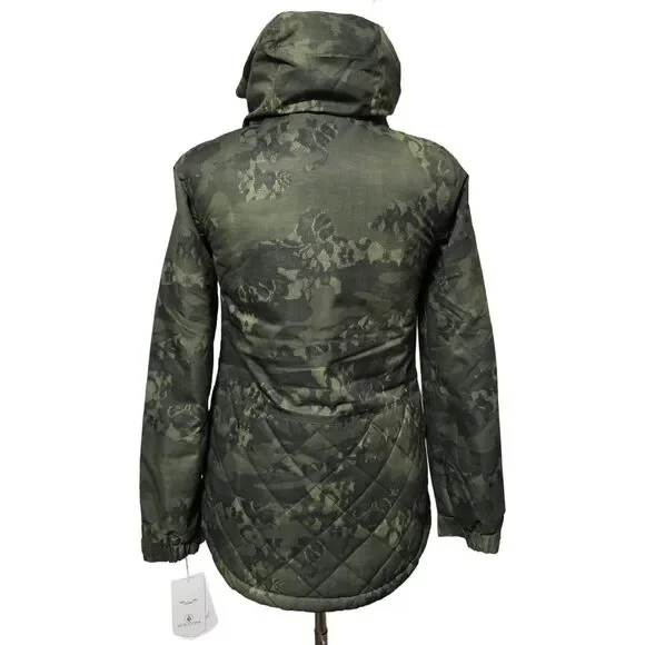 NWT Volcom Winrose Insulated Snow Jacket Womens Sz XS Camo Ski Waterproof - Picture 3 of 9